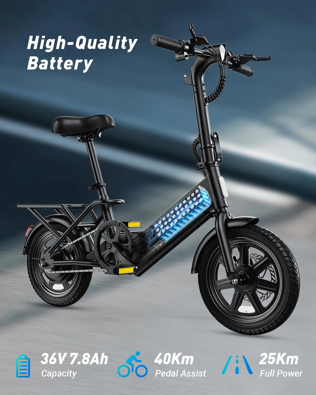 DYU C3 Folding Electric Bike 500W Motor 280WhBattery