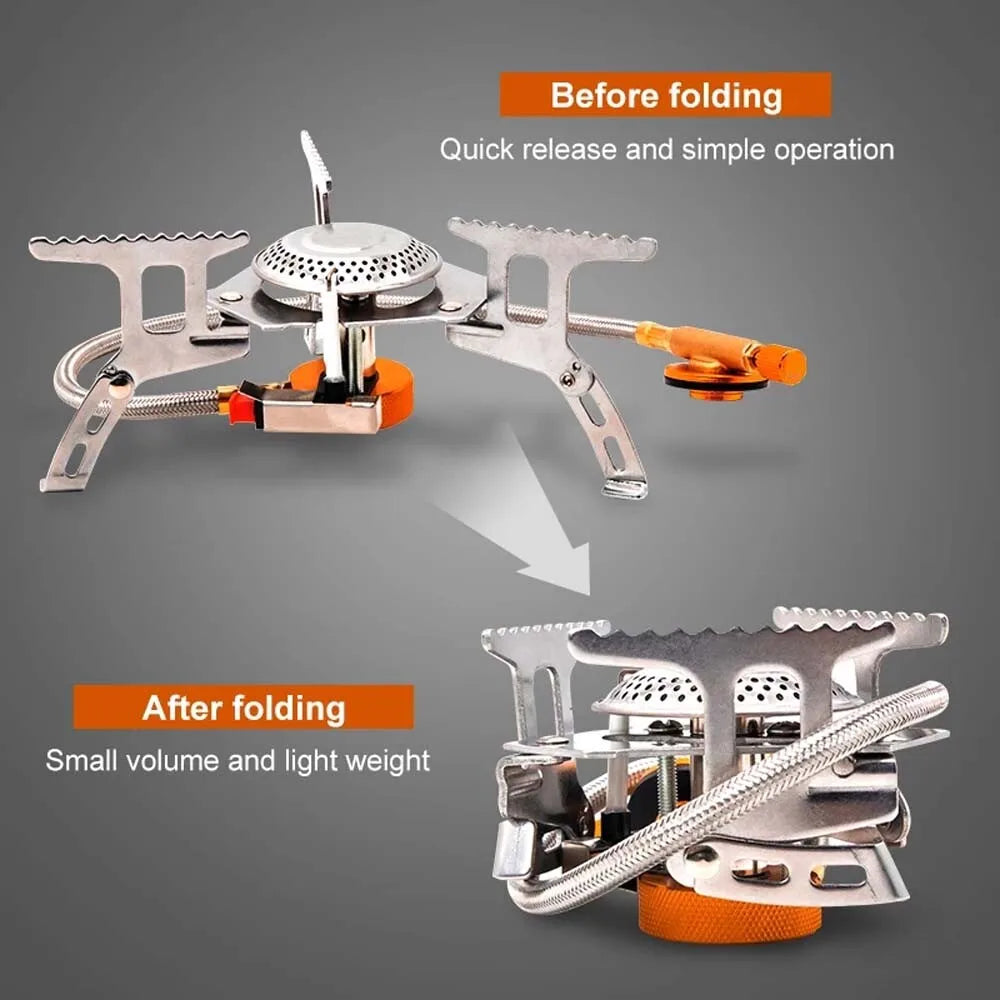 Portable Camping Backpacking Gas Stove With Piezo Ignition