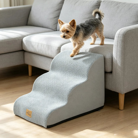 Durable Curved Dog Stairs With Removable Cover For Small Pets