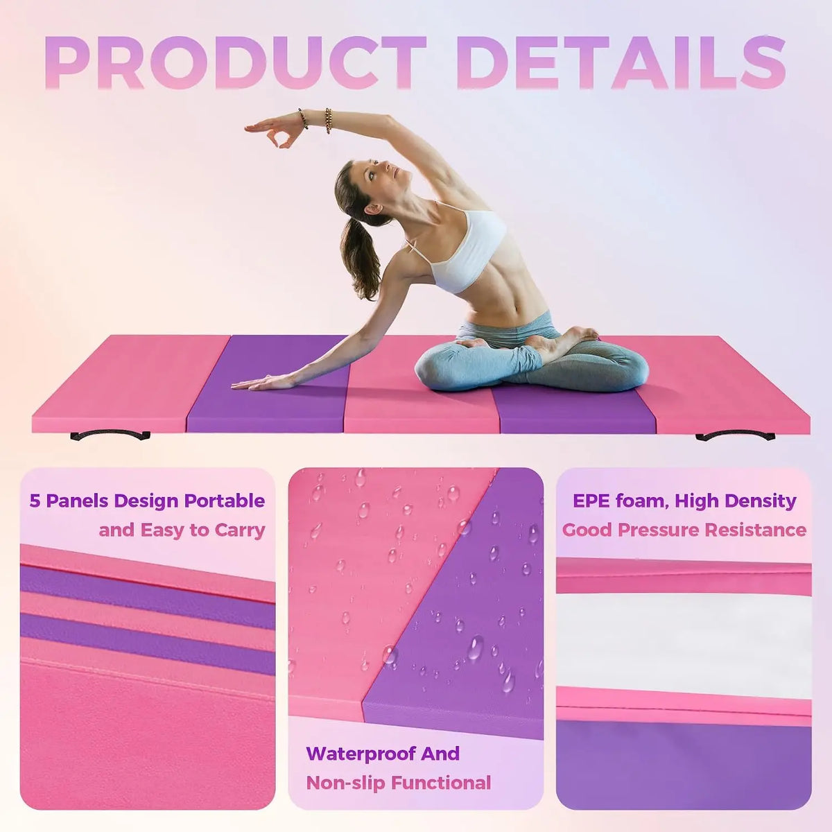 Foldable High Density Foam Exercise Mat For Yoga And Gymnastics