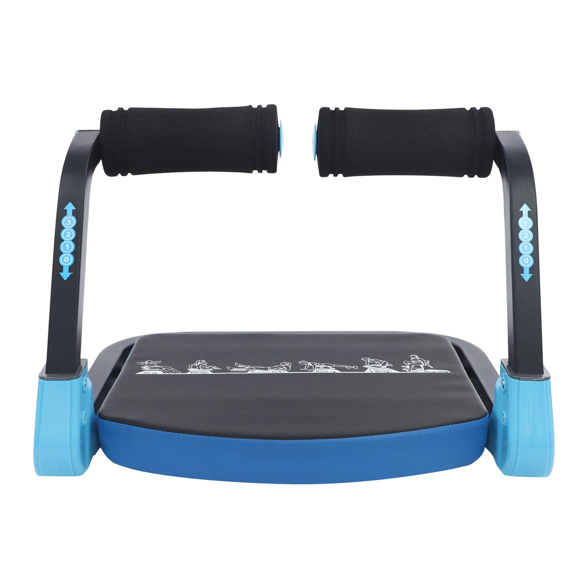 Foldable Abdominal Trainer With Adjustable Resistance And Steel Frame