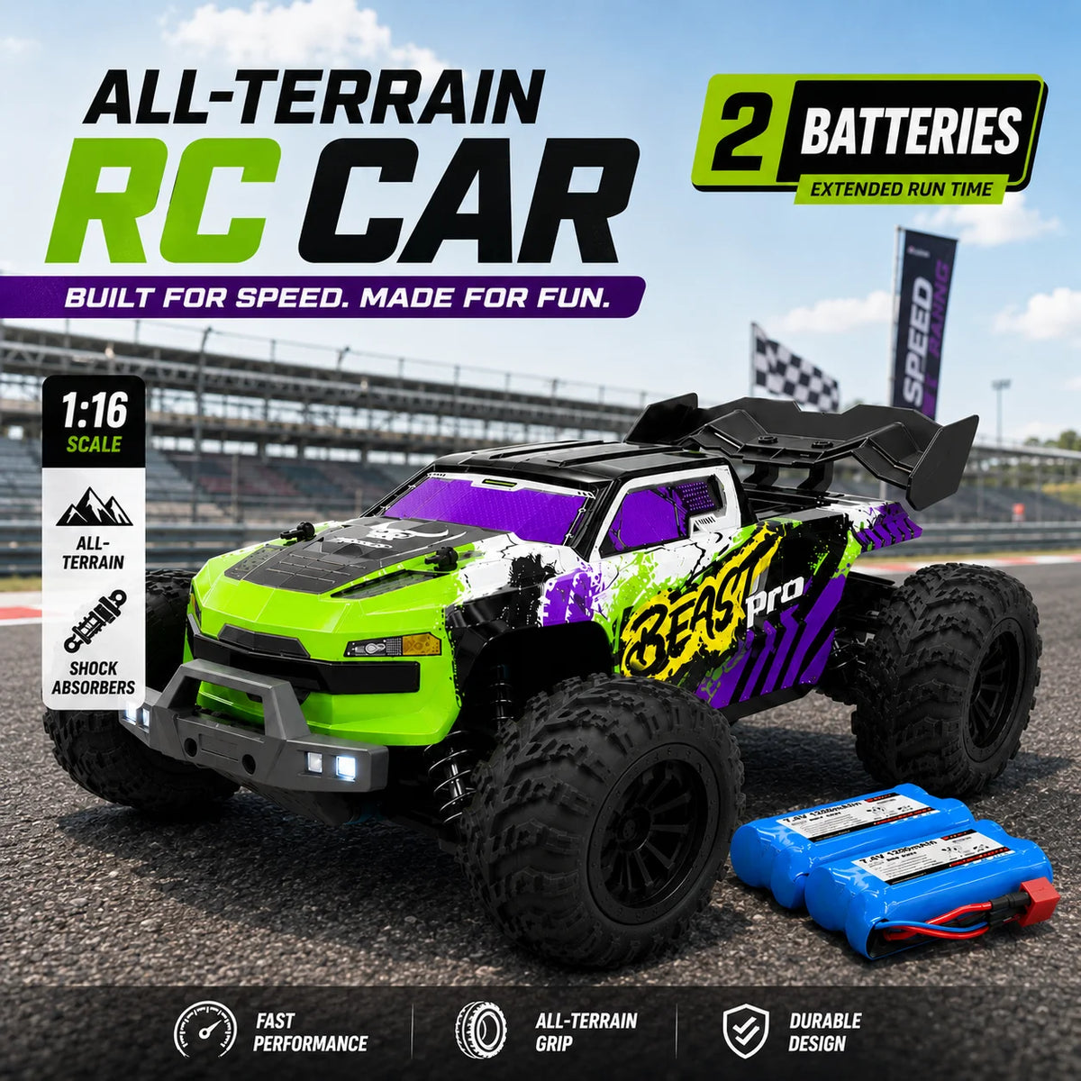 ZNLYRION RC Buggy Four Wheel Drive Off Road Racing Truck
