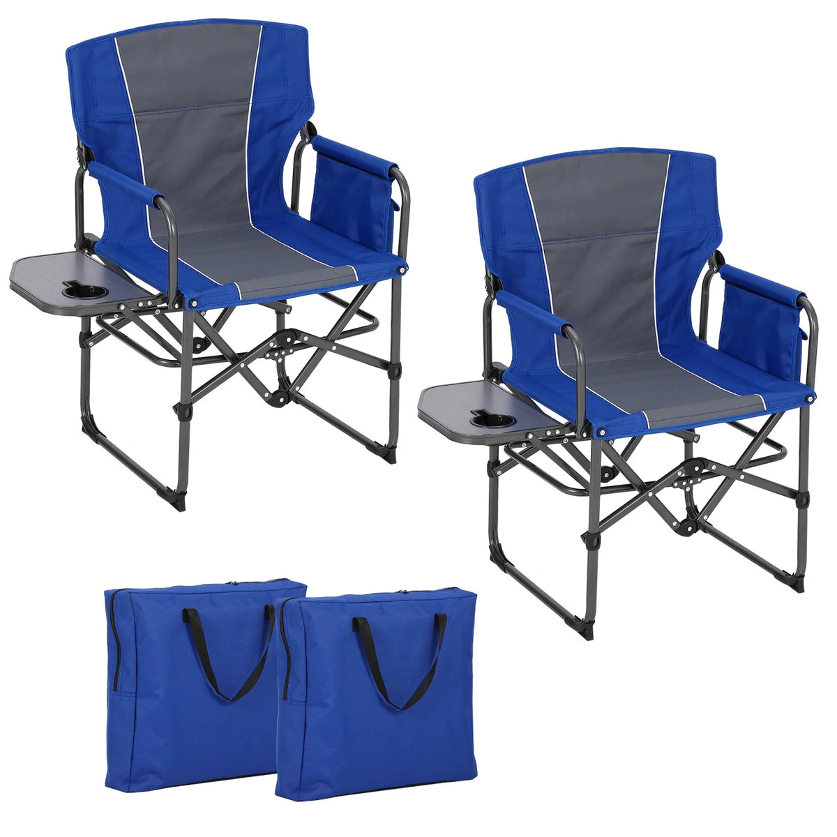 HiMISS Heavy Duty Folding Director Chair With Side Table