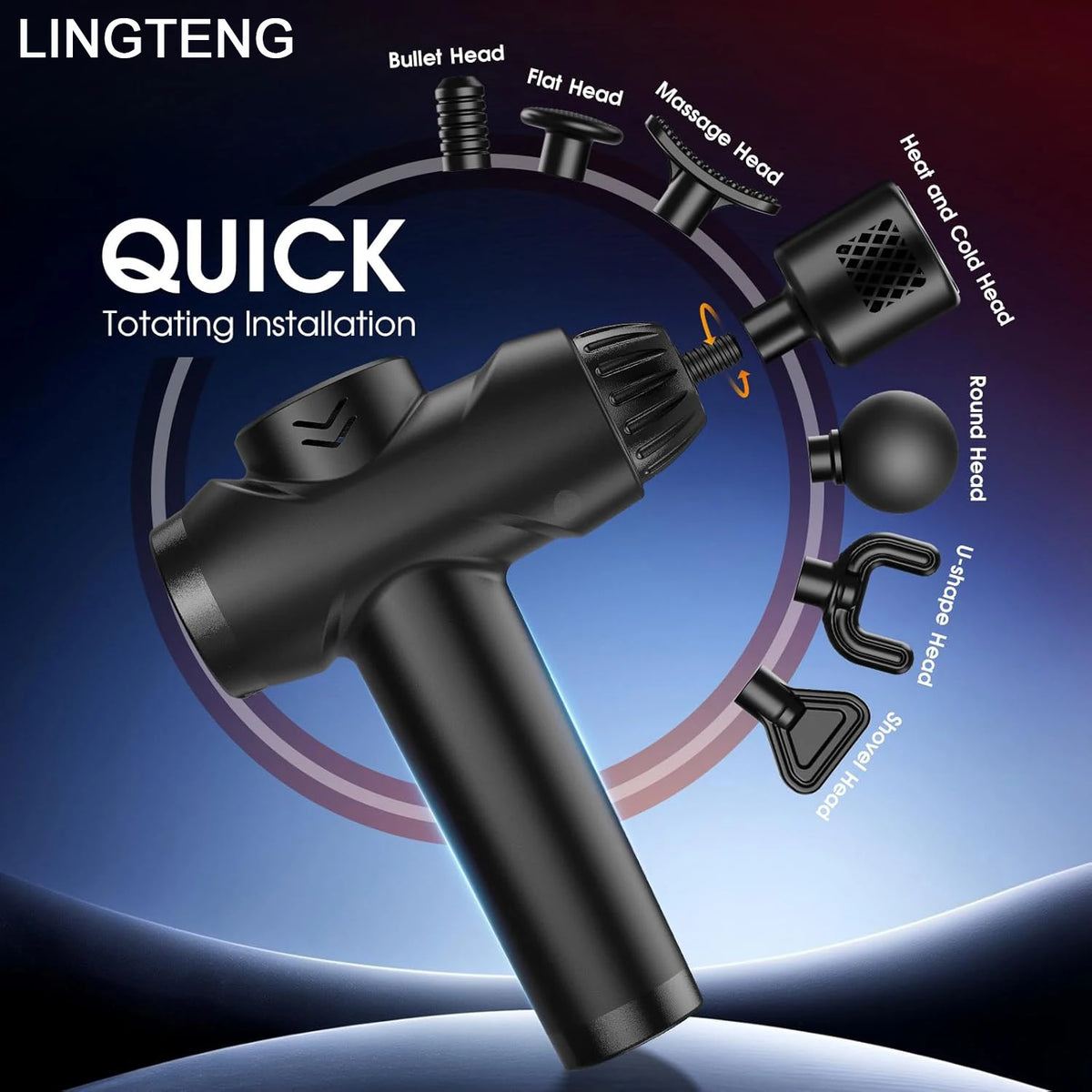 Lingteng Hot Cold Deep Tissue Percussion Handheld Massage Gun