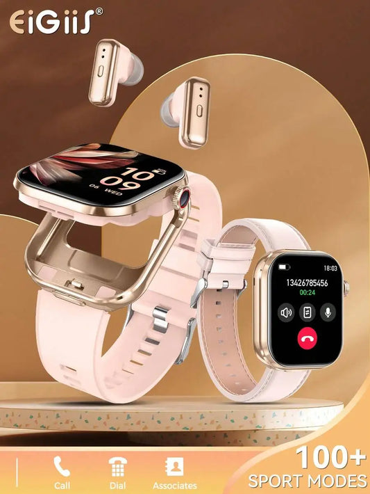 Dual Display Smartwatch With Integrated Earbuds And Camera Mode