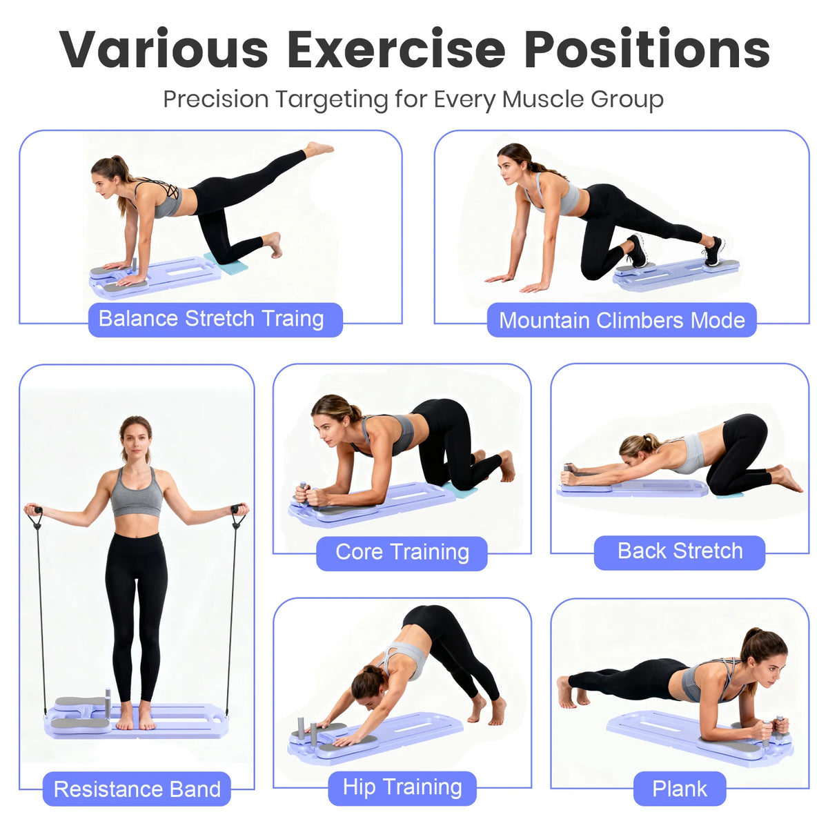 Multifunctional Foldable Pilates Ab Board Core Trainer