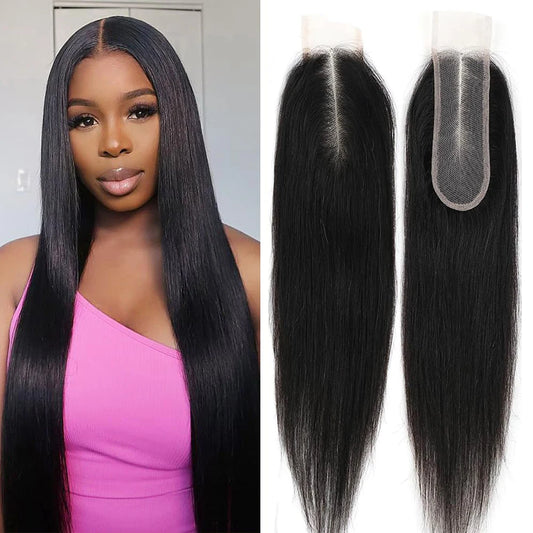 Linhua Straight Lace Closure Human Hair Extensions Brazilian Virgin
