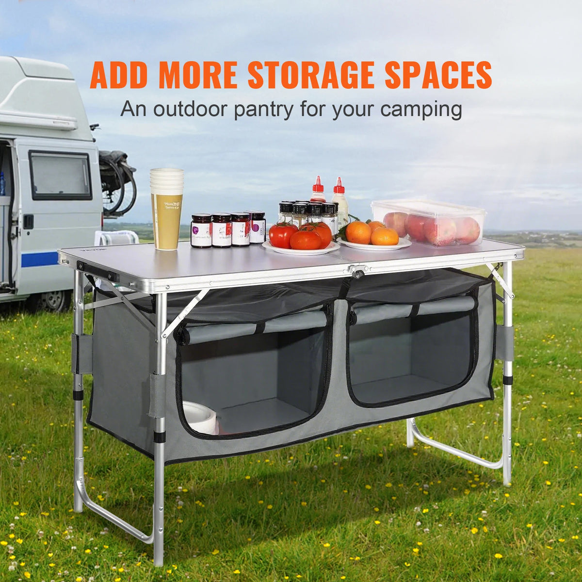 SucceBuy Portable Quick Setup Folding Camping Kitchen Table