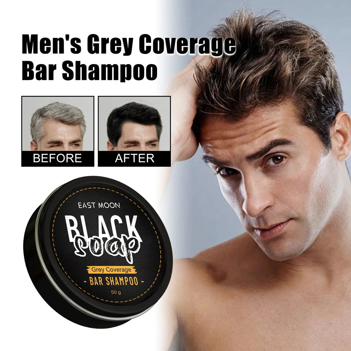 East Moon Men's Shampoo Soap Cleanses Nourishes And Moisturizes Hair