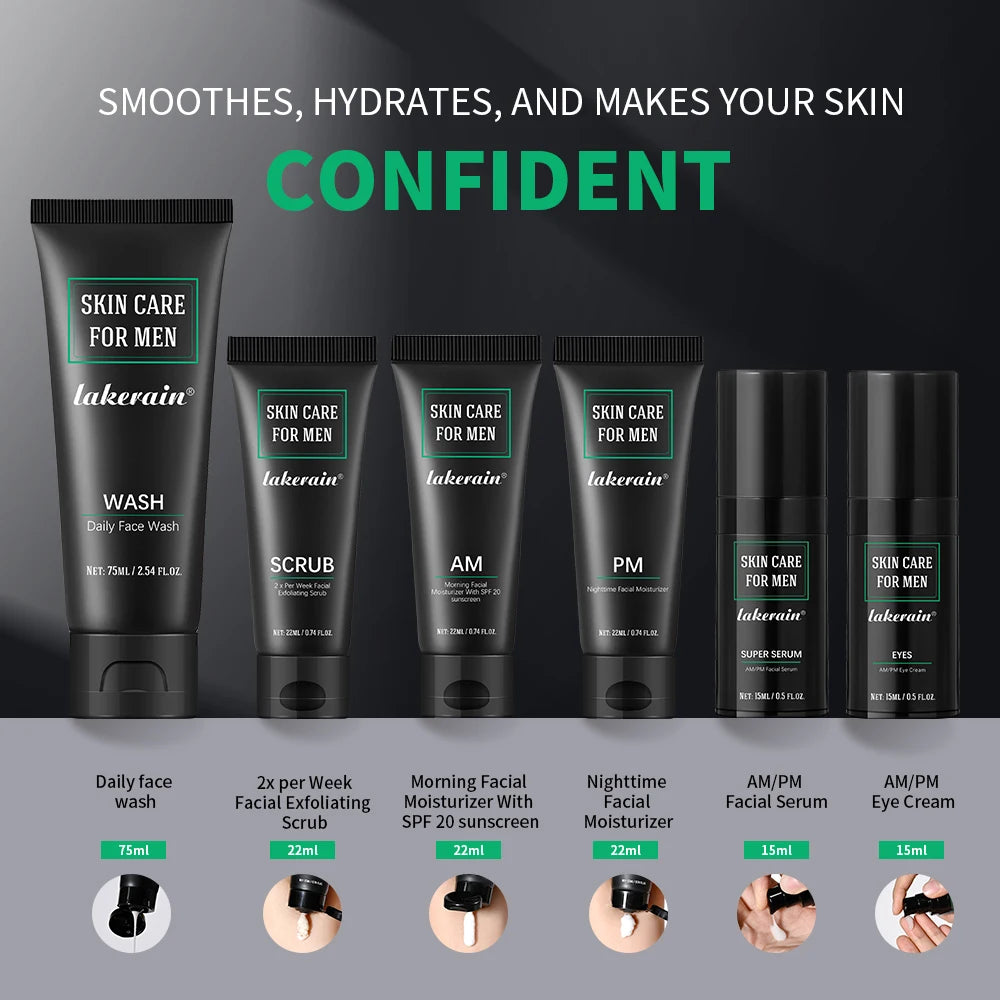 Lakerain Men Hydrating Face Sunscreen Oil Control Moisturizer Set