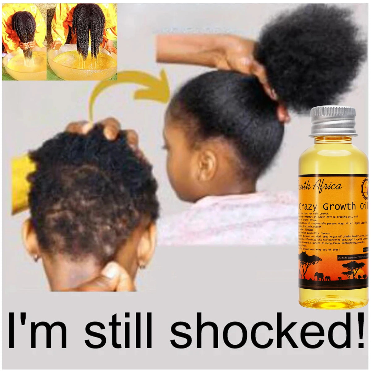 Layden African Hair Growth Oil Natural Botanicals Restore Damaged Hair