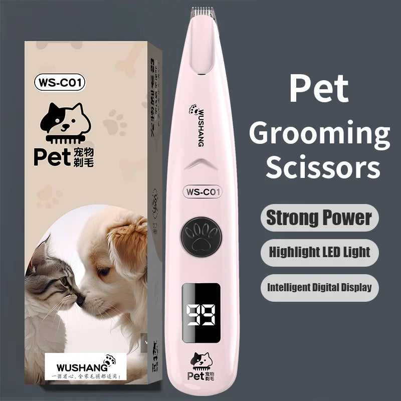 Waterproof Low Noise Pet Dog Hair Trimmer With Led Light