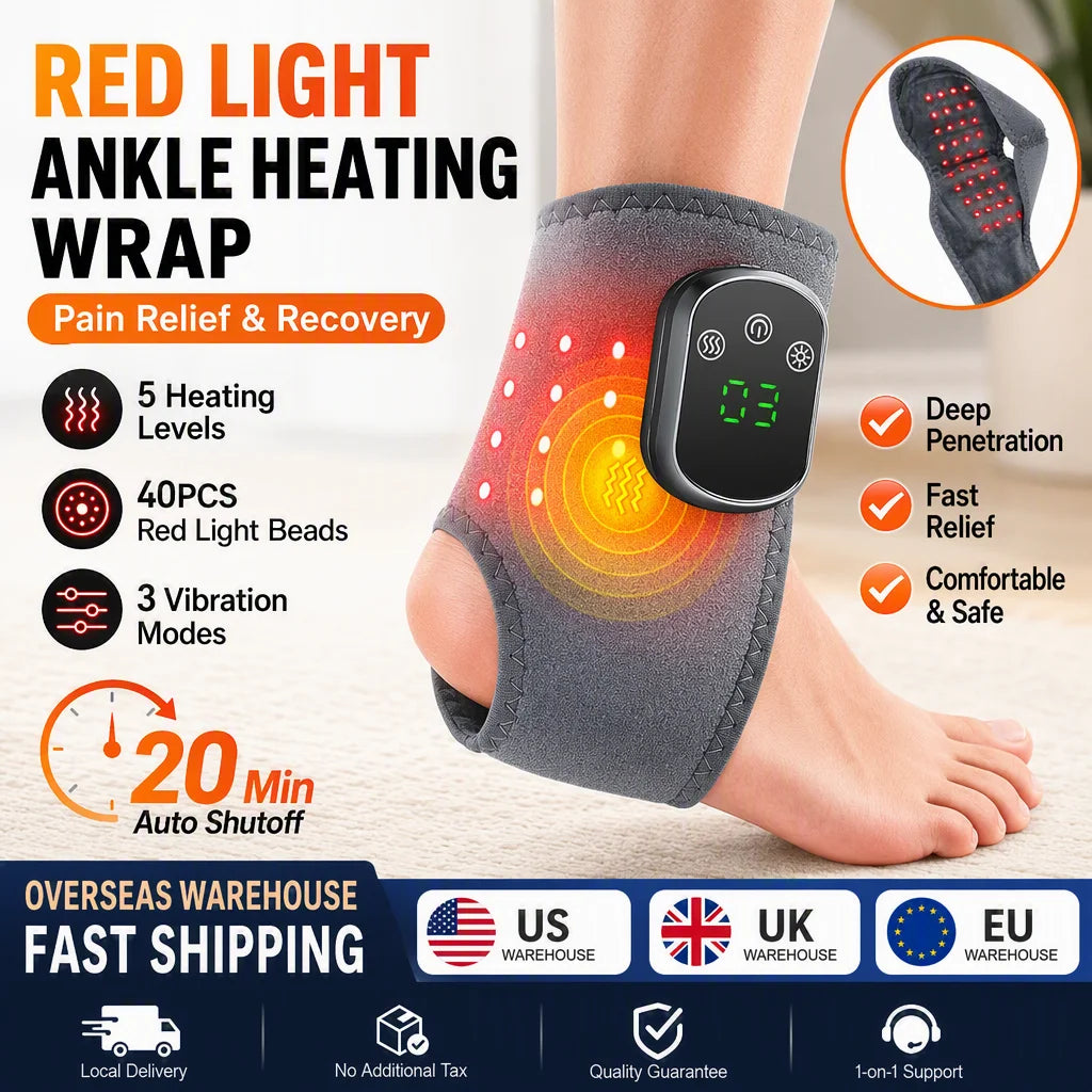 Hailicare Electric Ankle Massager With Heat And Vibration