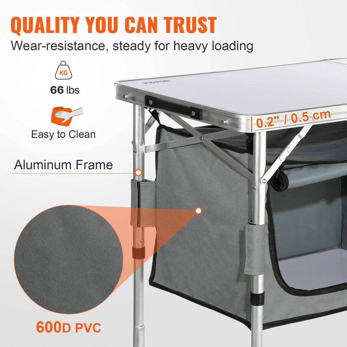 SucceBuy Portable Quick Setup Folding Camping Kitchen Table