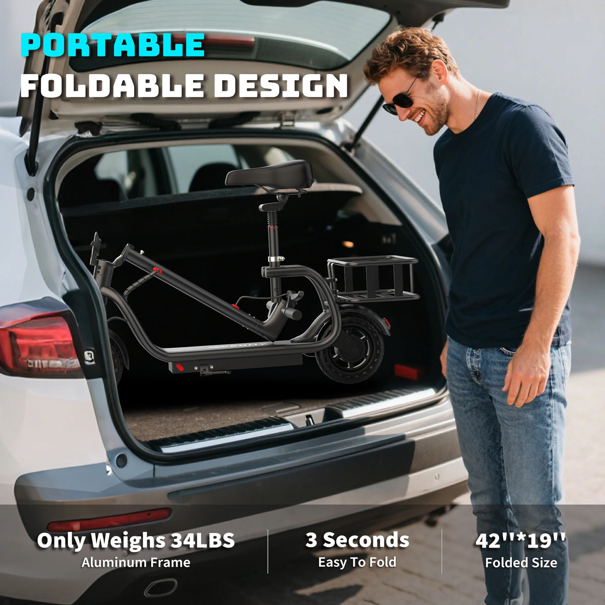 Aovopro 350W Foldable Electric Bike With 5.2Ah Battery