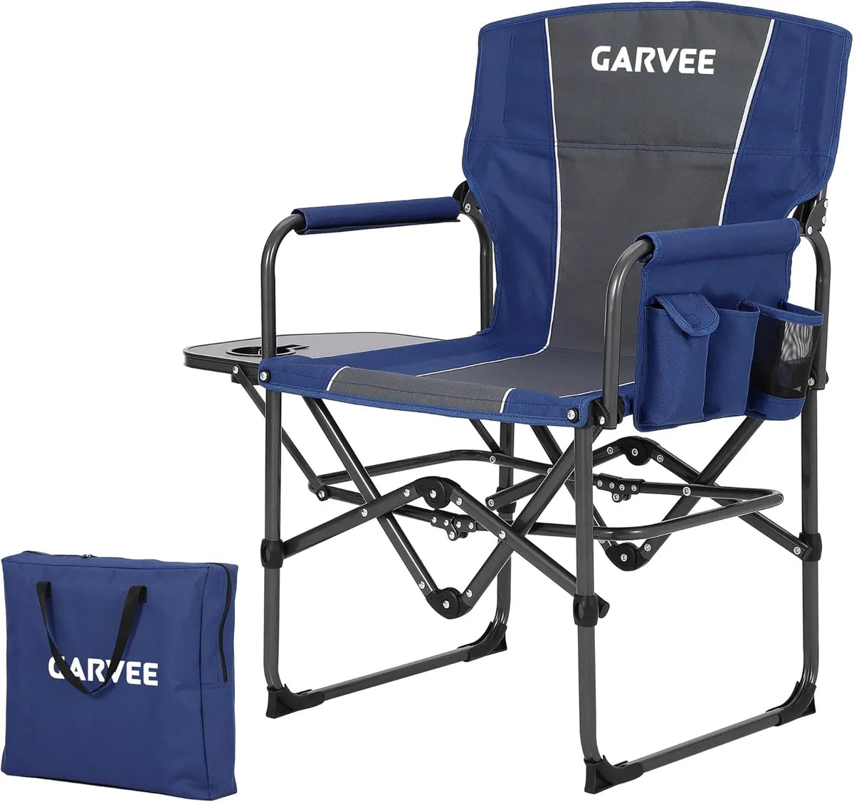 HiMISS Heavy Duty Folding Director Chair With Side Table