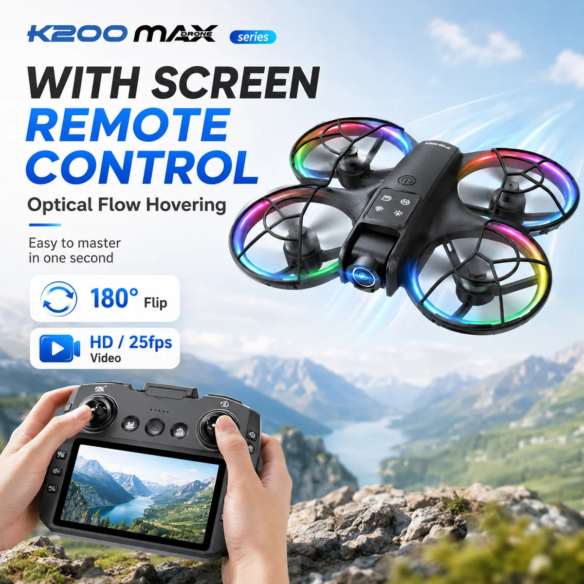 ZNLYRION K200MAX Mini Drone With Adjustable Camera And Brushless Motor
