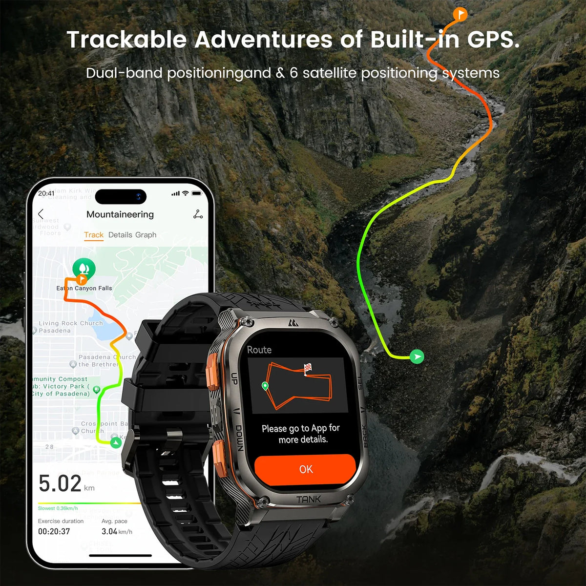 Kospet Tank M3 Ultra GPS Smartwatch With Bluetooth Health Monitoring