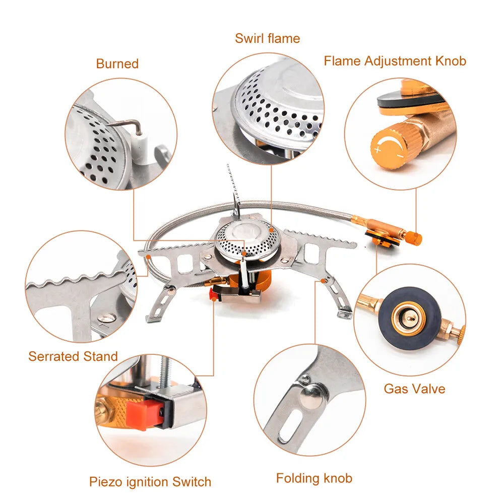 Portable Camping Backpacking Gas Stove With Piezo Ignition