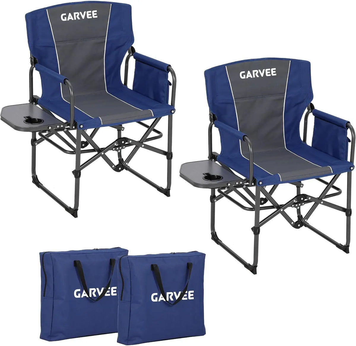 HiMISS Heavy Duty Folding Director Chair With Side Table