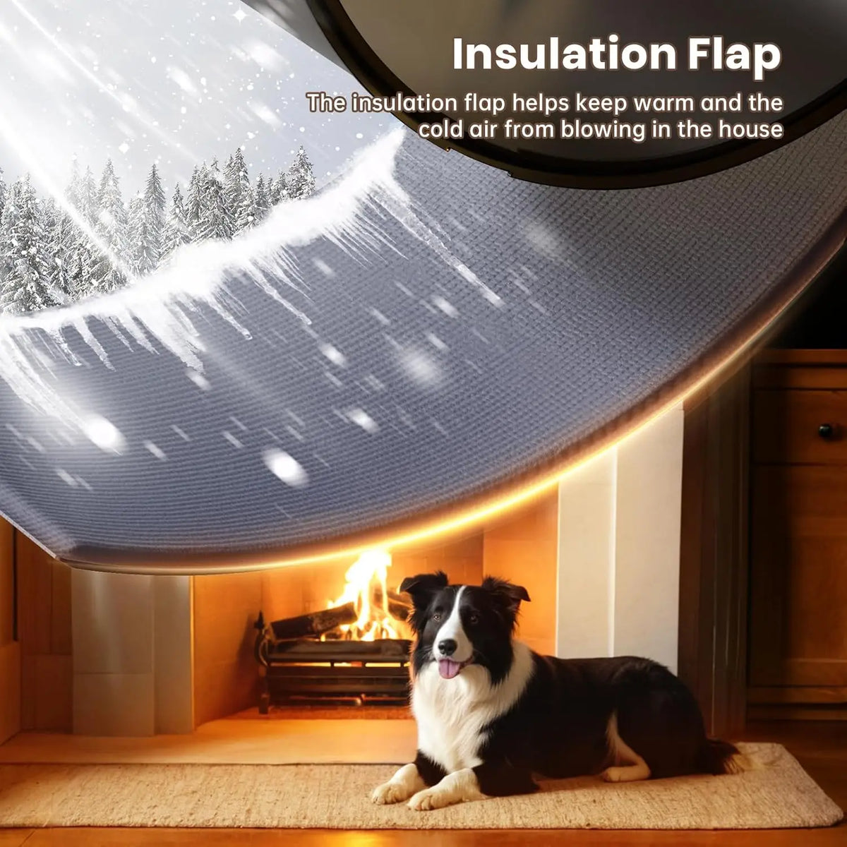 Petcoming Plastic Frame Dog Door With Insulated Magnetic Flaps For Walls