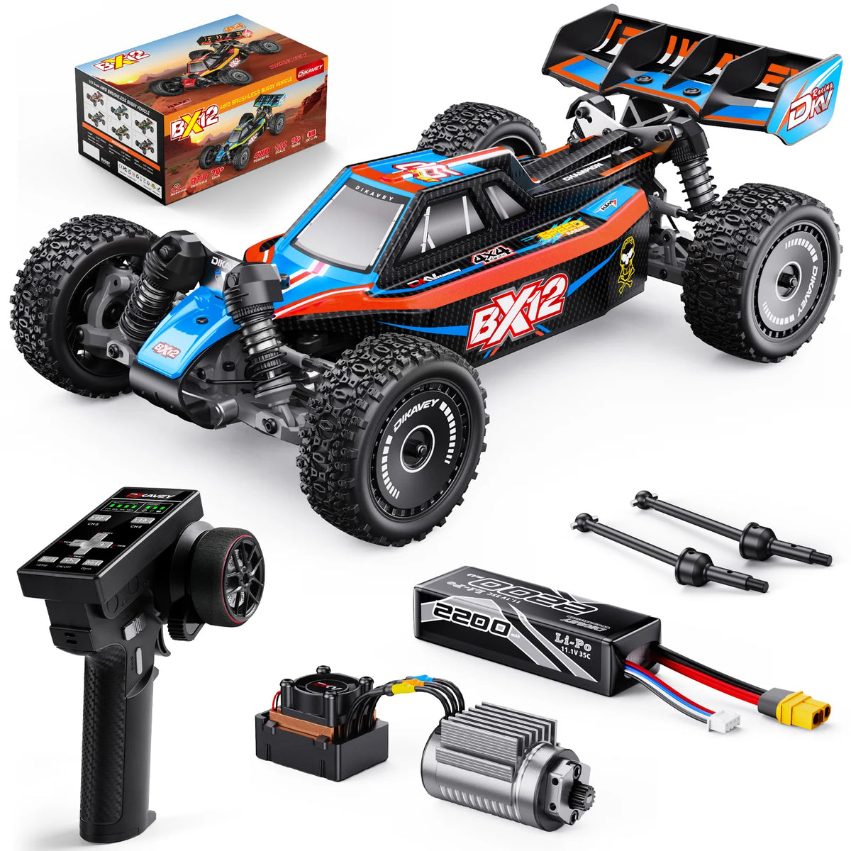 Dikavey Brushless 4X4 High Speed Remote Control Racing Car