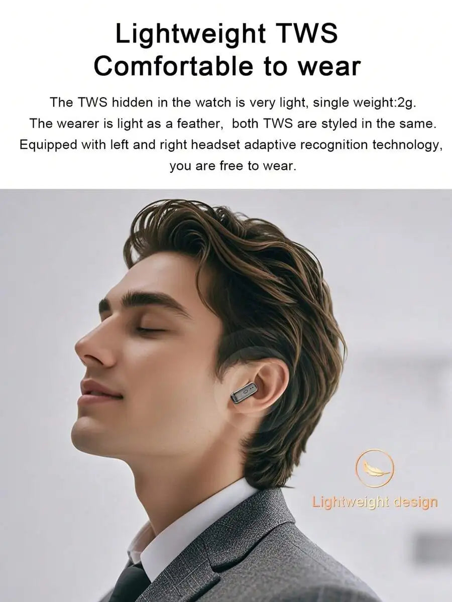 Dual Display Smartwatch With Integrated Earbuds And Camera Mode