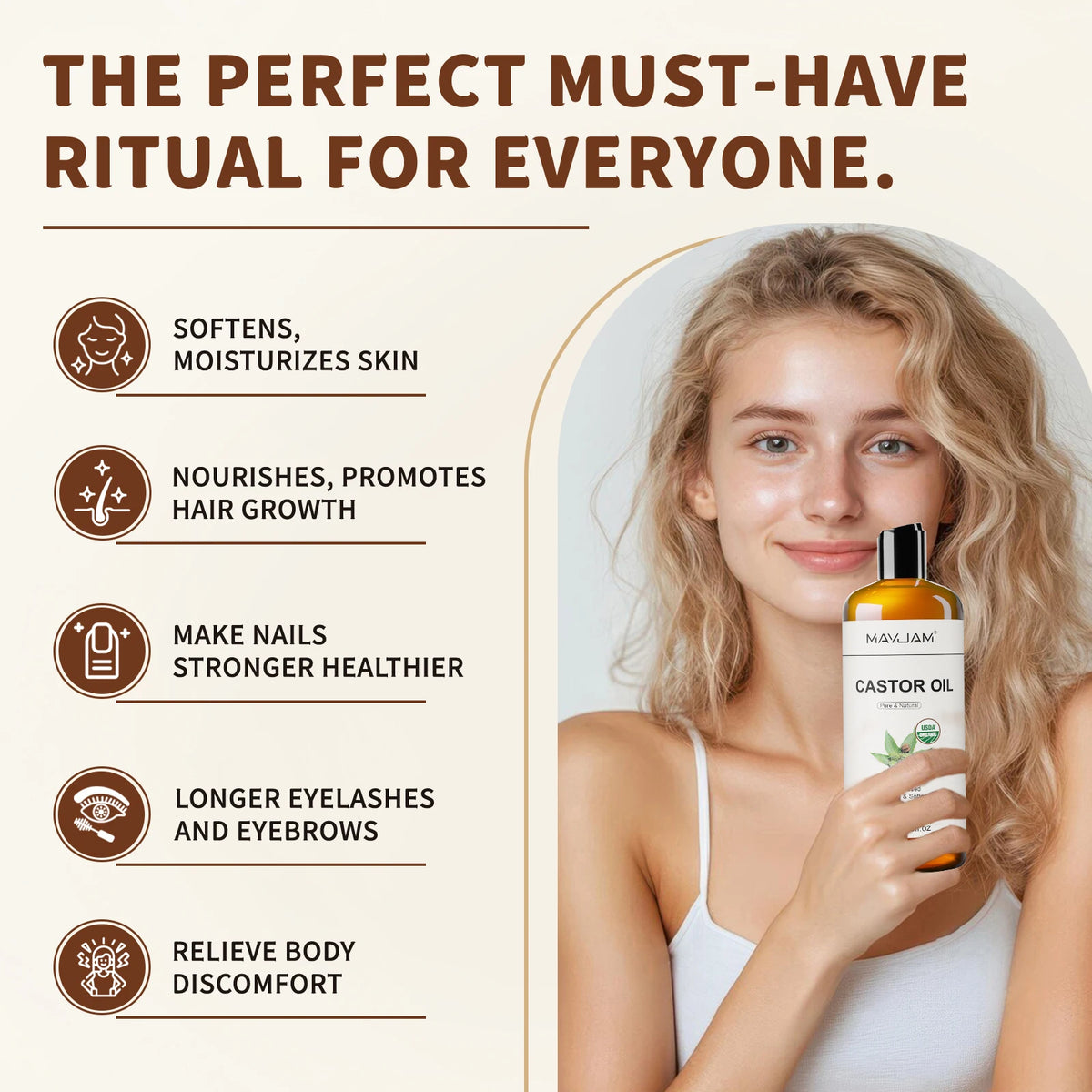 Mayjam Organic Cold Pressed Castor Oil For Hair And Skin