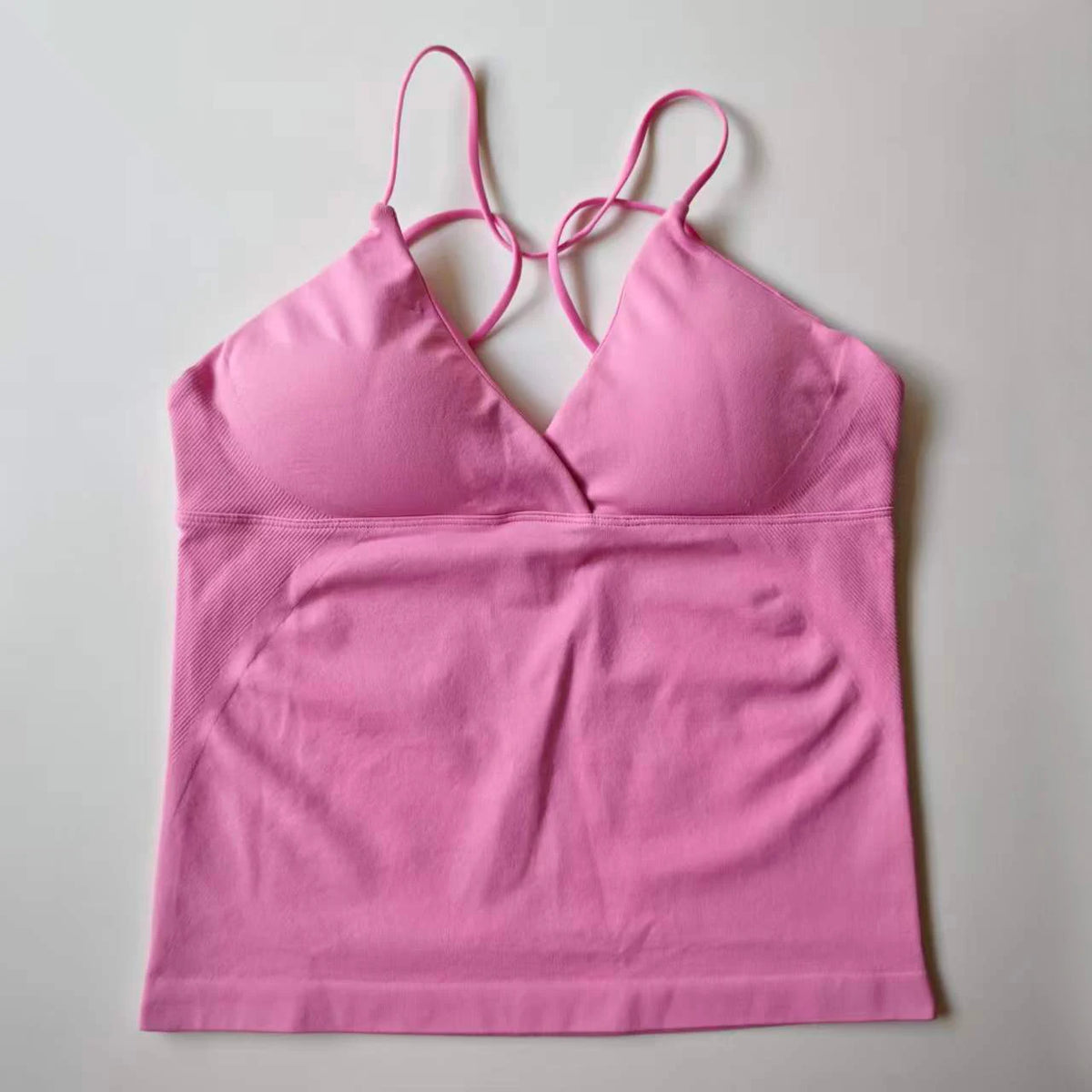 NCLAGEN Seamless Twist Front Longline Workout Tank Top