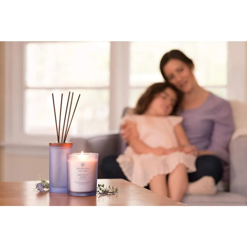 Calming Lavender Thyme Scented Soy Wax Candle For Home Aromatherapy