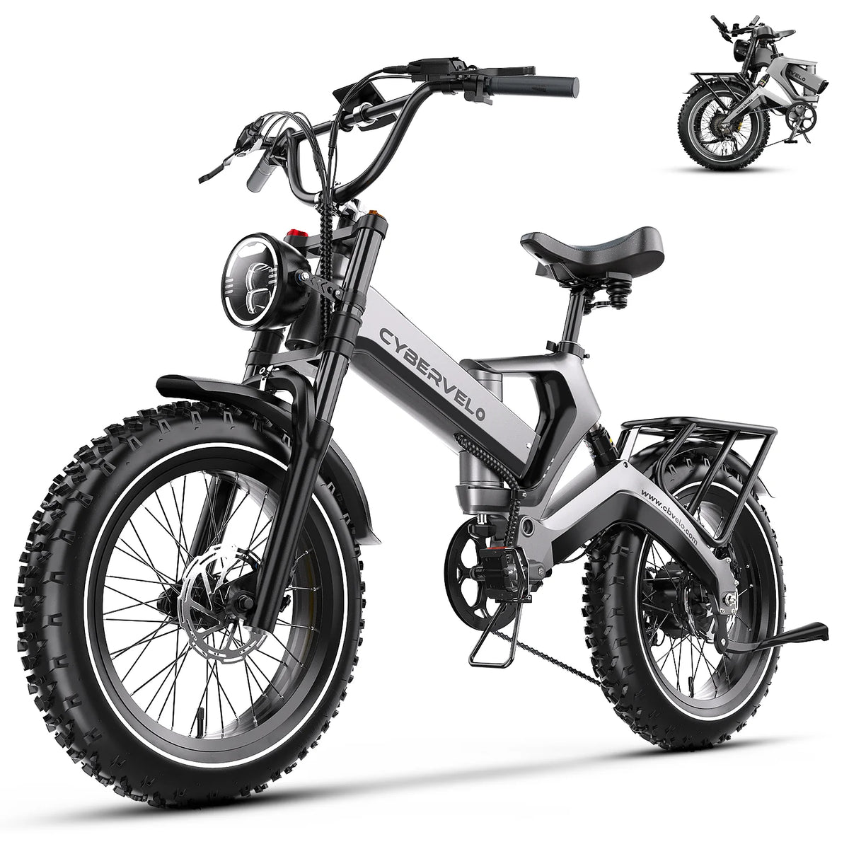 Cybervelo Foldable Electric Bike With 2000W Motor And 48V Battery