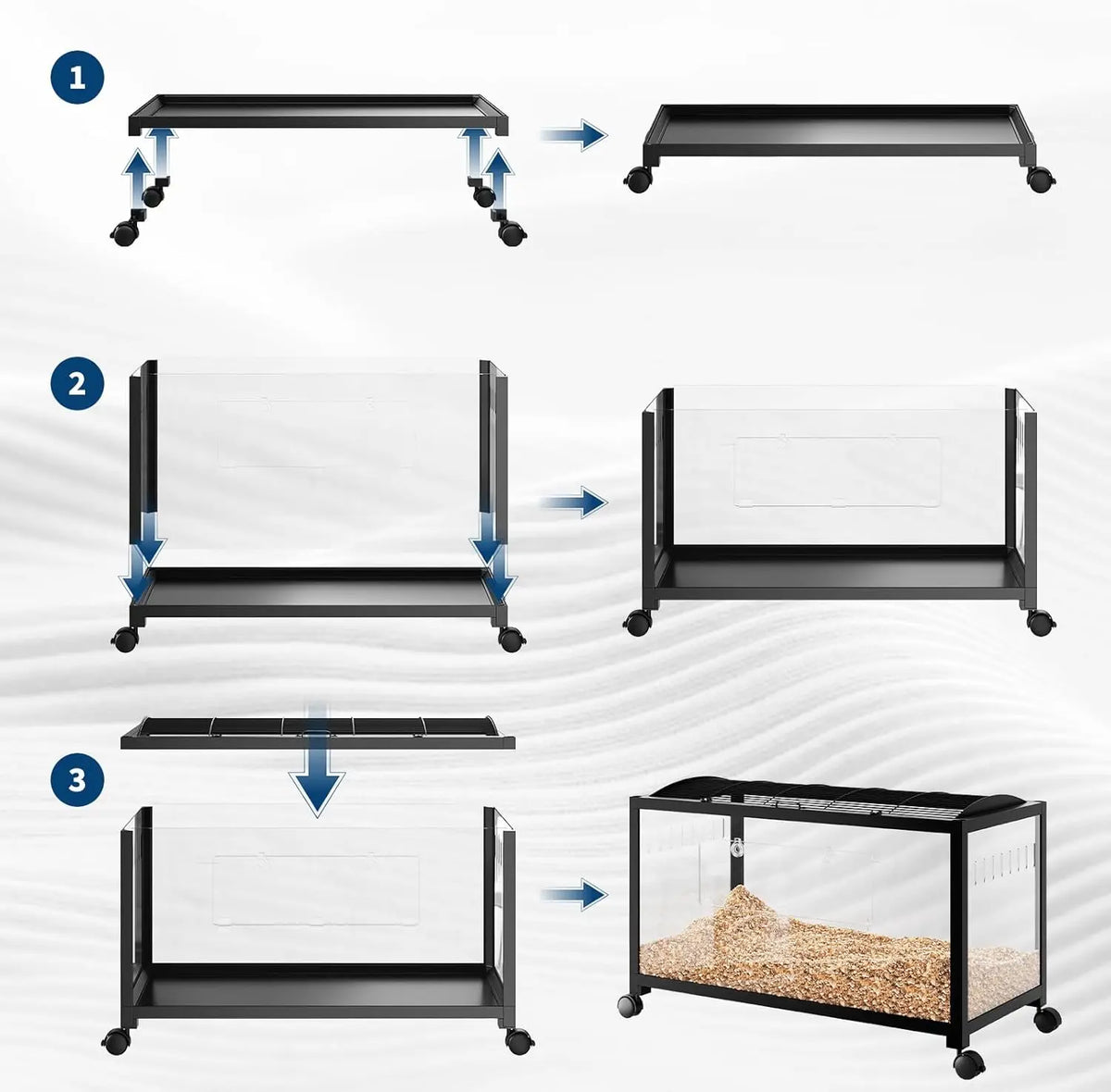 HiMiss Three Tier Hamster Cage With Exercise Wheel And Food Bowl