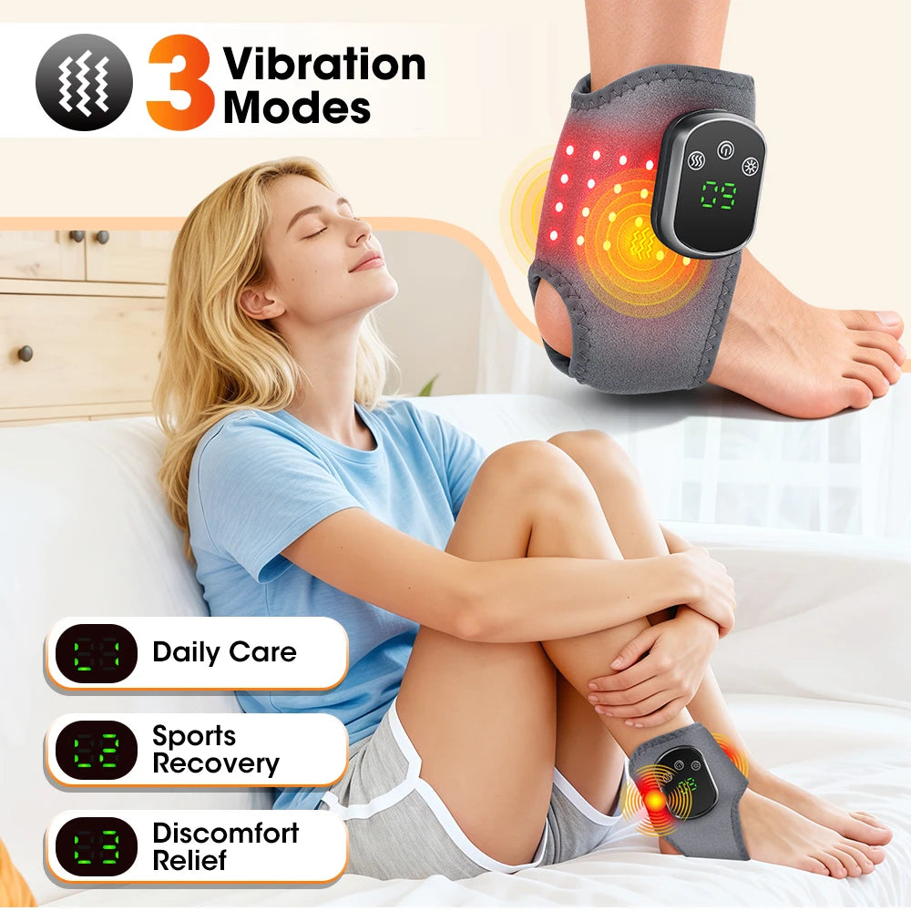 Hailicare Electric Ankle Massager With Heat And Vibration