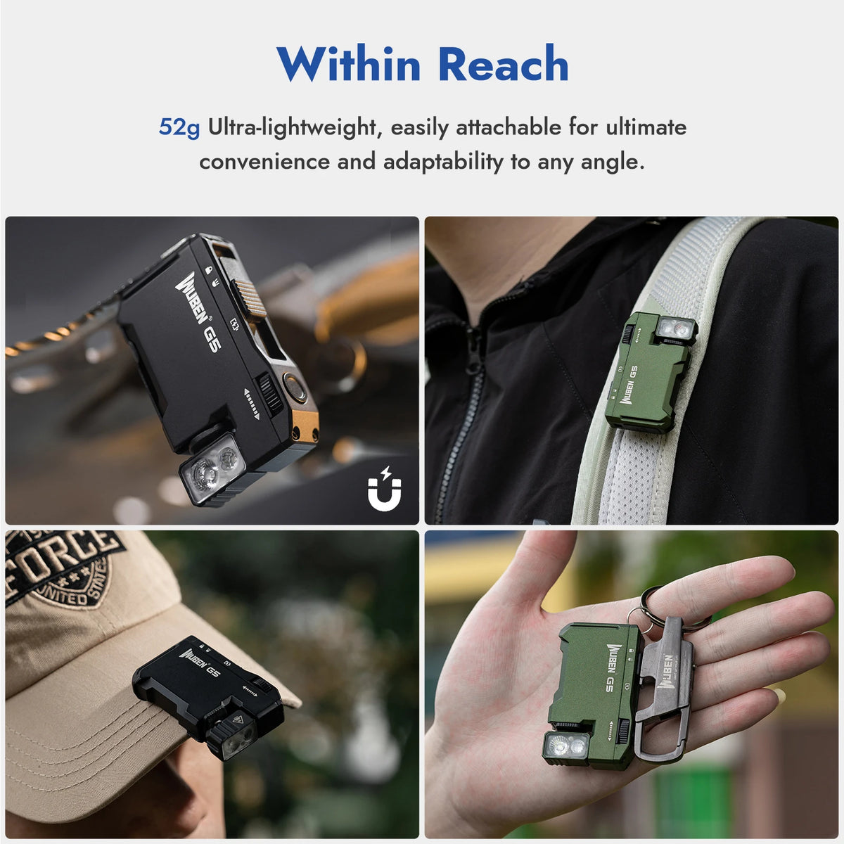 Wuben Magnetic LED Flashlight 400 Lumen USB C Rechargeable