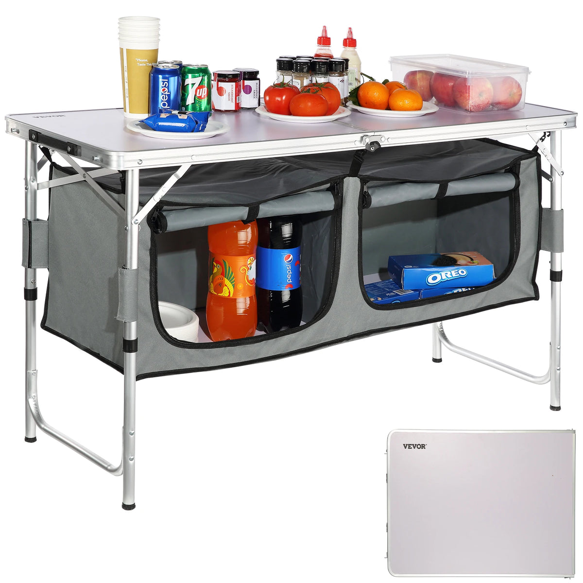 SucceBuy Portable Quick Setup Folding Camping Kitchen Table
