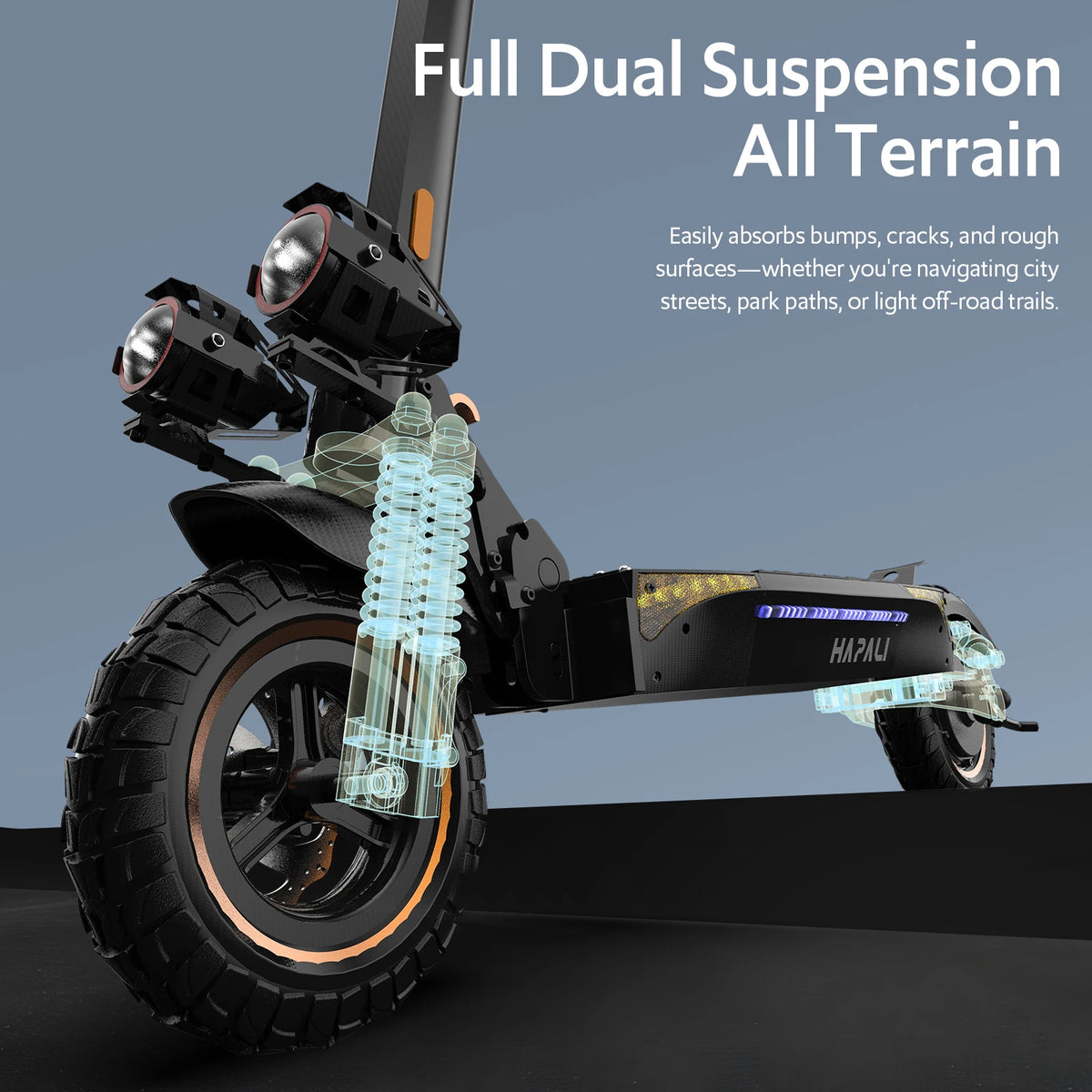 OZIVELT 1200W Folding Electric Scooter Off Road Double Suspension