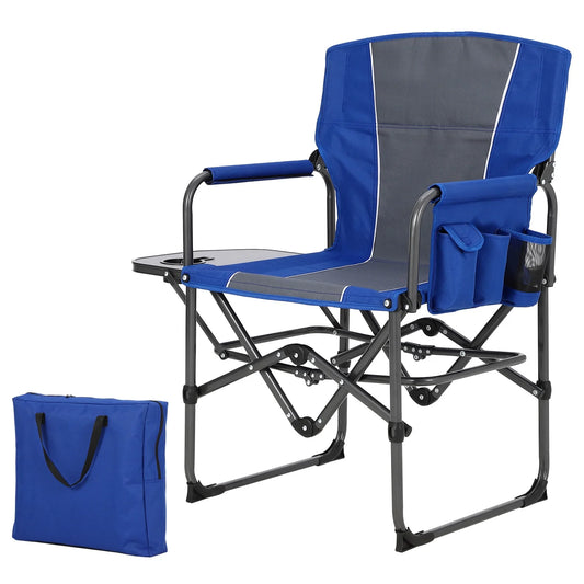HiMISS Heavy Duty Folding Director Chair With Side Table