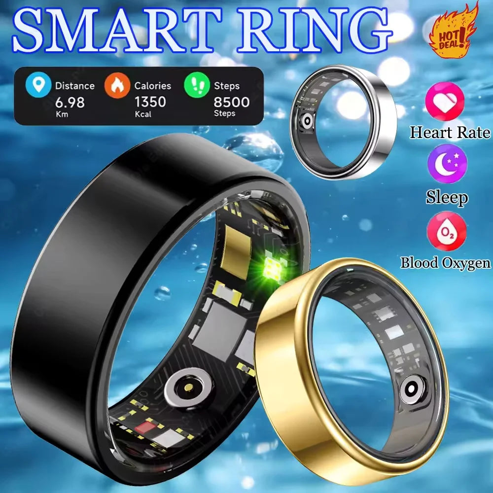 Waterproof Smart Ring Monitoring Heart Rate Blood Pressure And Bluetooth