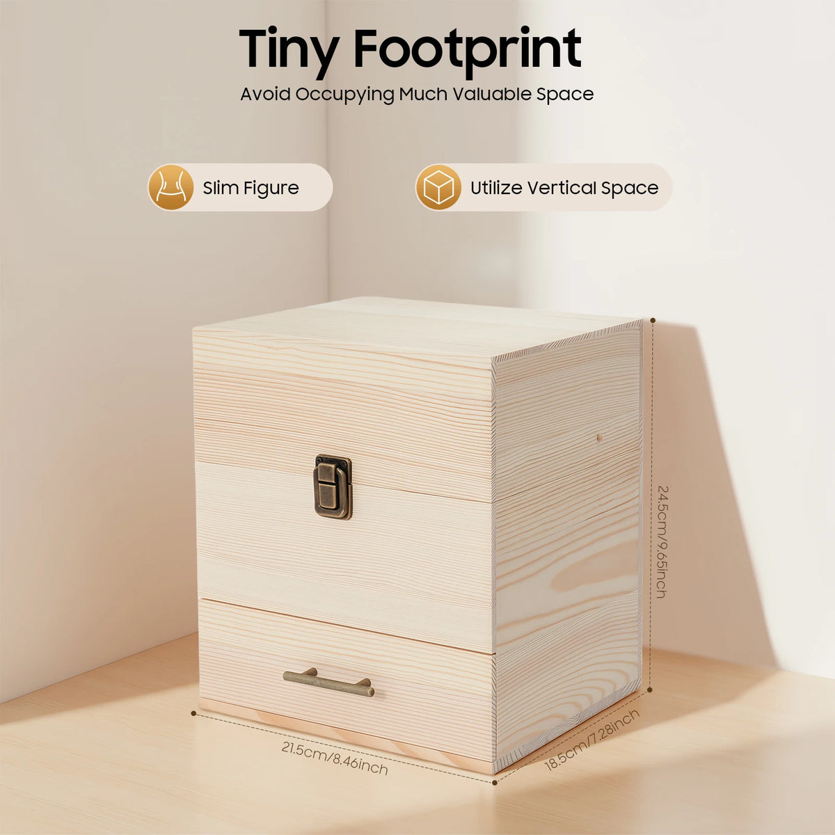 Wooden Essential Oil Storage Box Organizer For Nail Polish Cosmetics