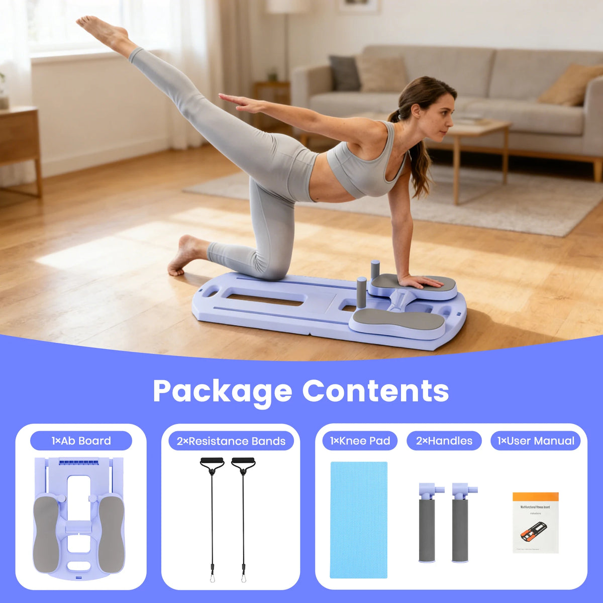 Multifunctional Foldable Pilates Ab Board Core Trainer