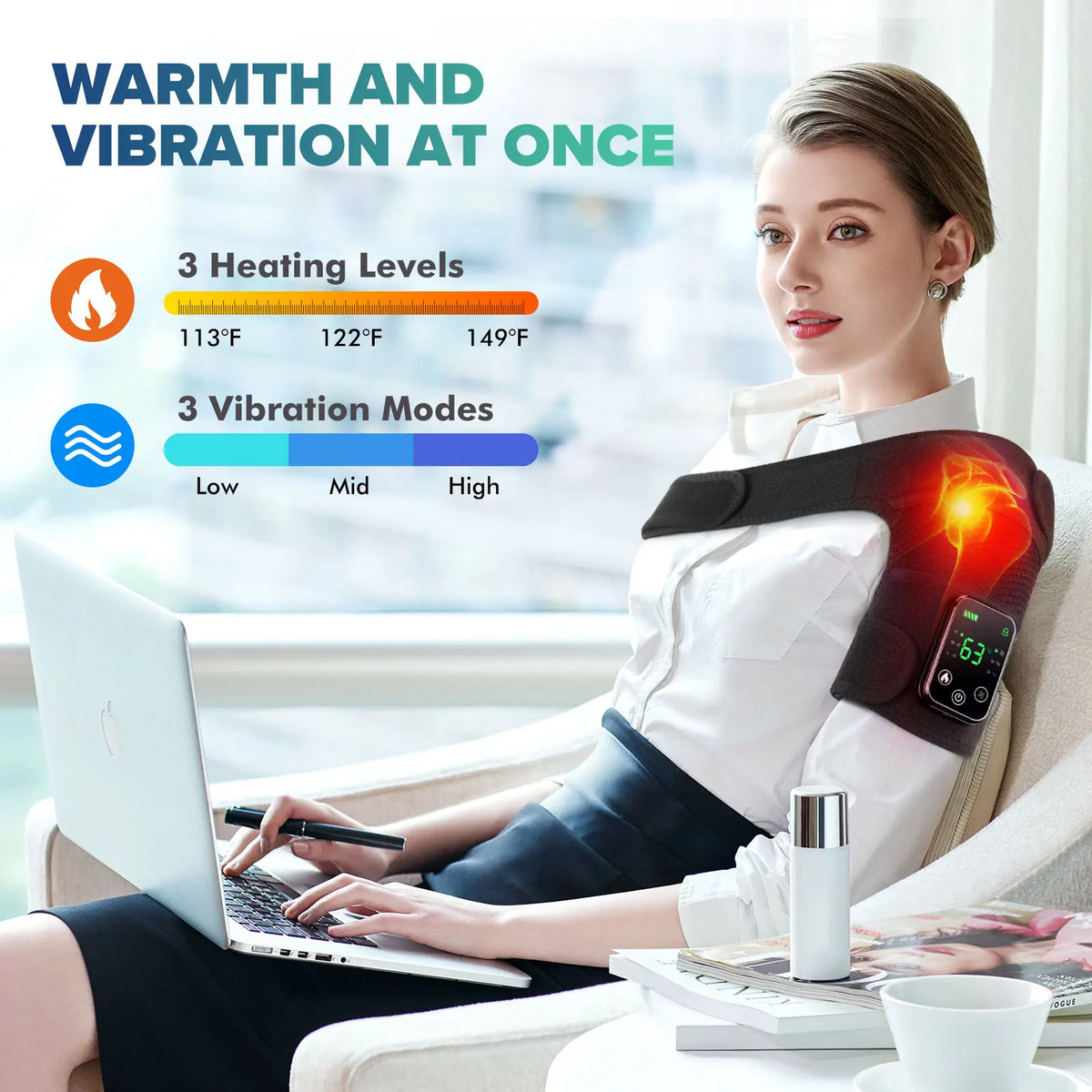Moajaza 3 In 1 Electric Heated Vibration Knee Massager