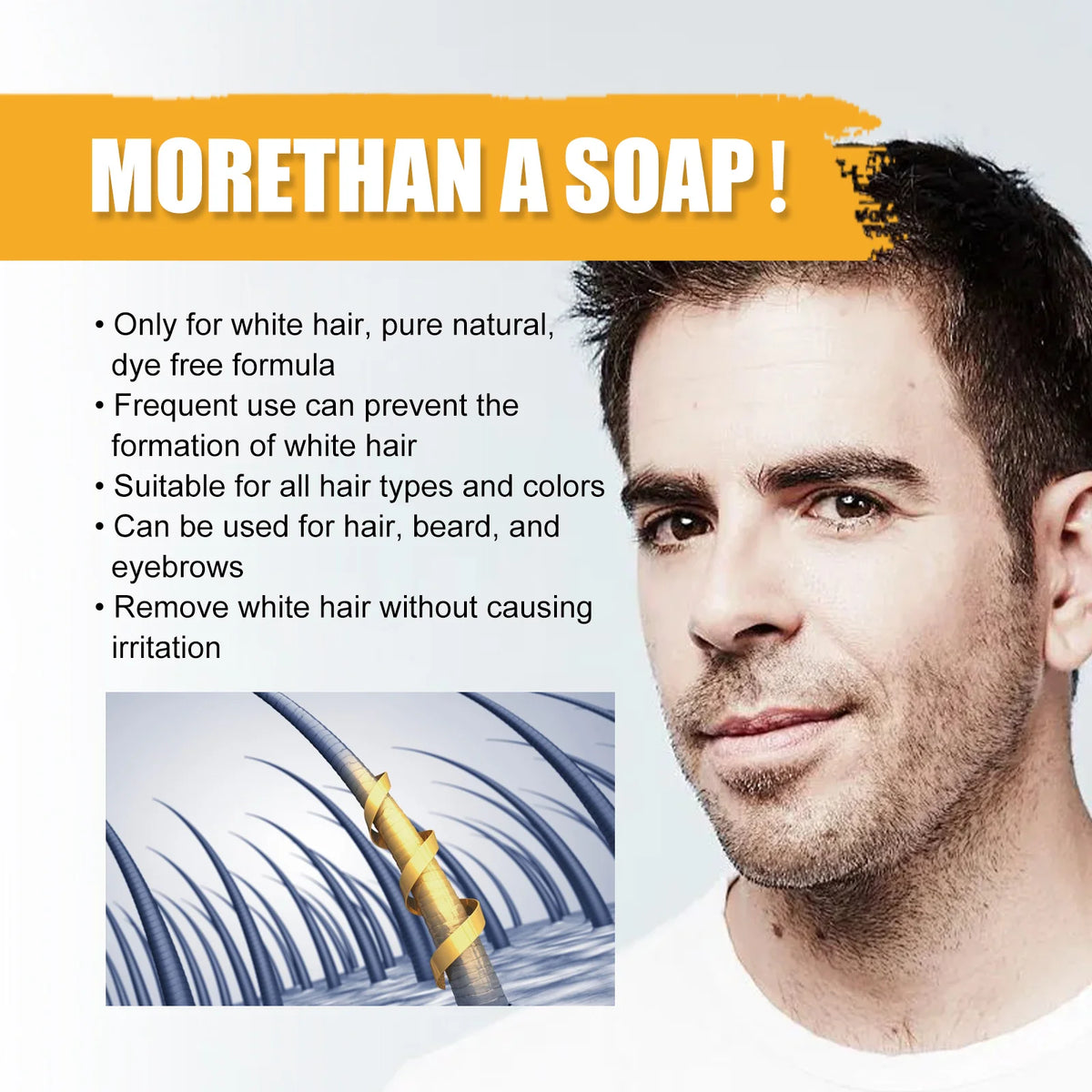 East Moon Men's Shampoo Soap Cleanses Nourishes And Moisturizes Hair