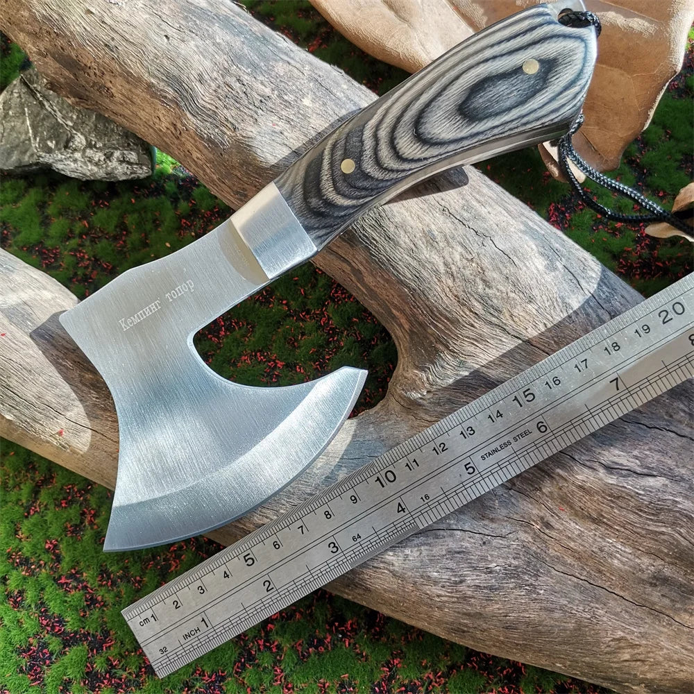 Doom Blade Wooden Handle Stainless Steel Camping Survival Axe