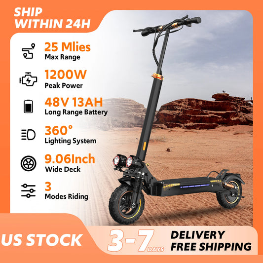 OZIVELT 1200W Folding Electric Scooter Off Road Double Suspension