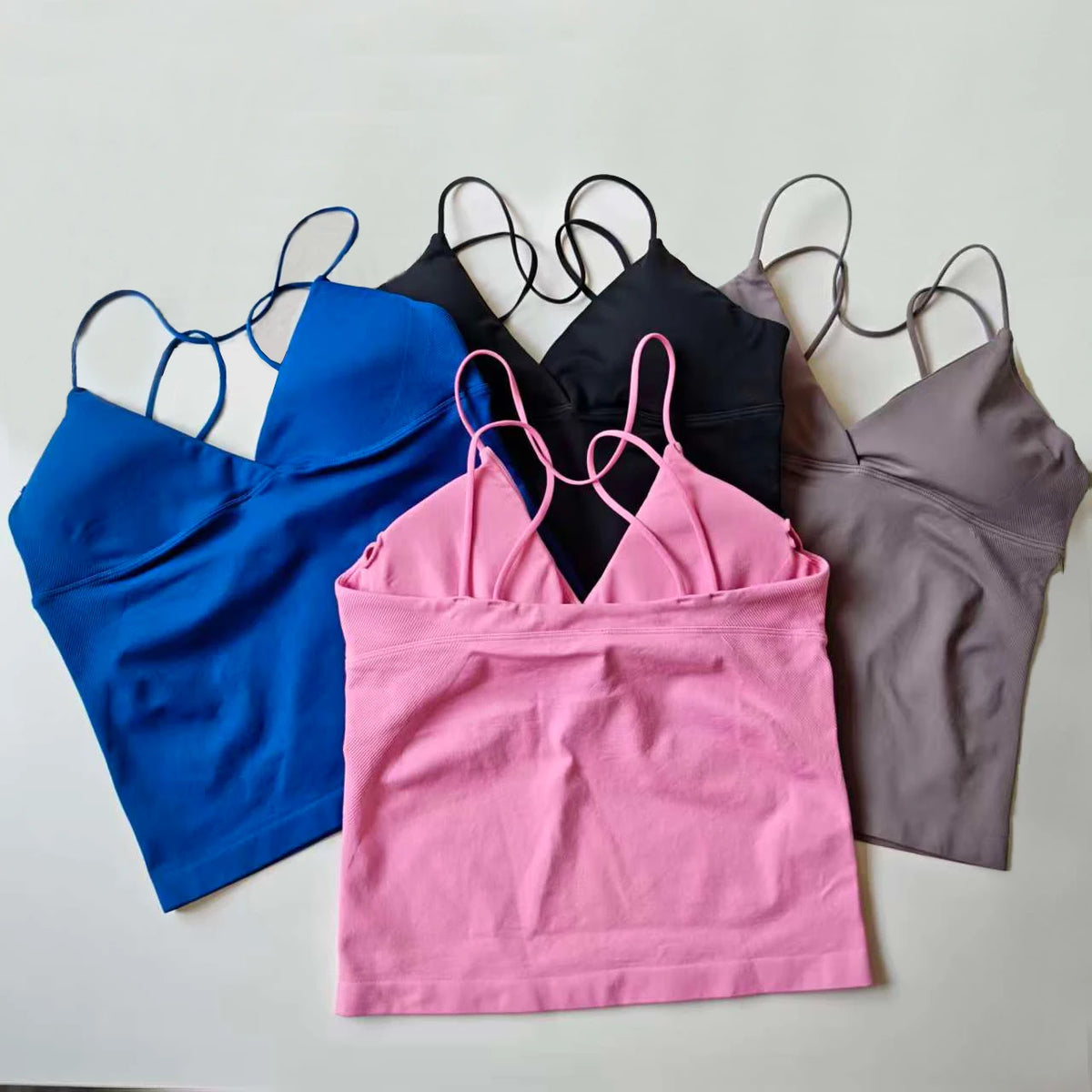 NCLAGEN Women Seamless Twist Front Longline Yoga Fitness Tank Top