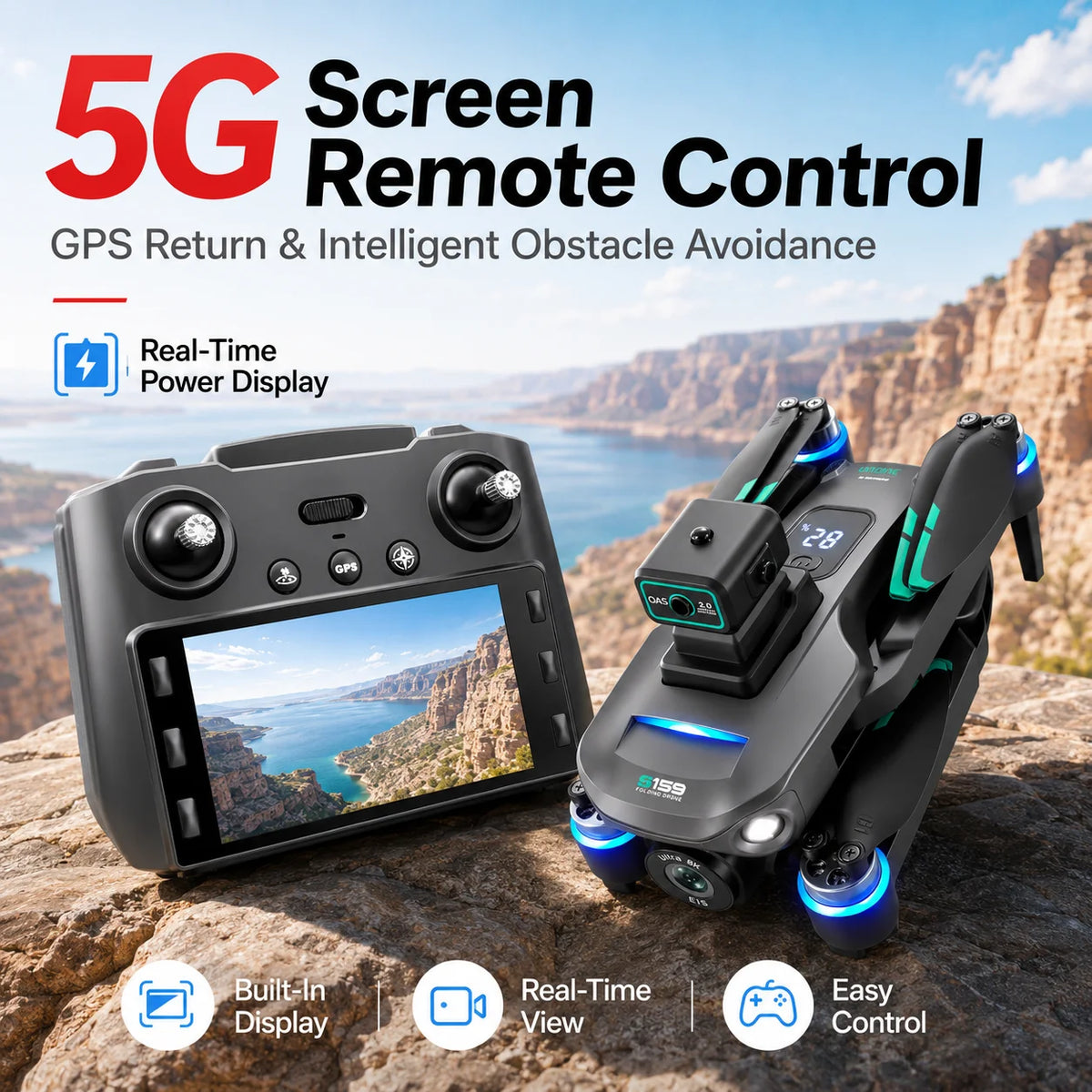 ZNLYRION S159 GPS Drone With 8K Camera 5G FPV Obstacle Avoidance