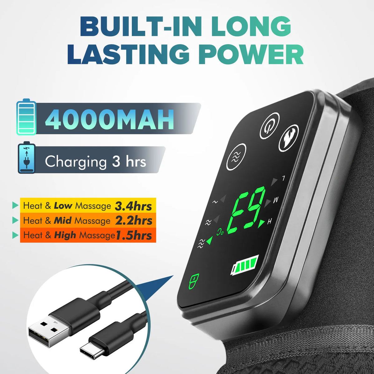 Moajaza 3 In 1 Electric Heated Vibration Knee Massager