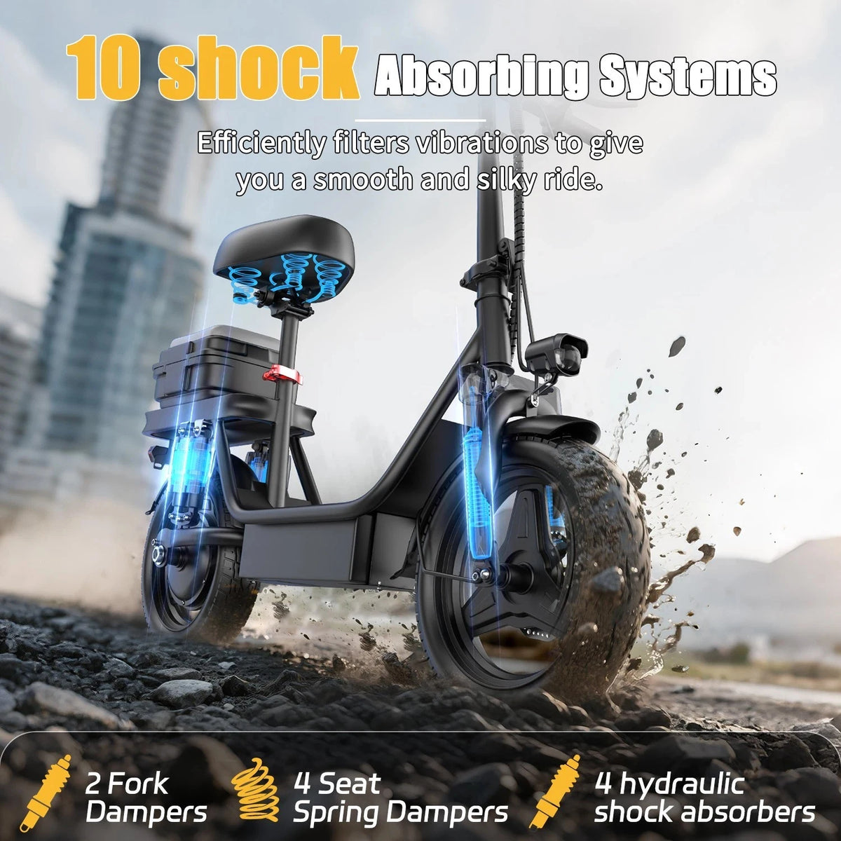 UPlee GQ8 Folding Electric Bike 500W Motor 48V 15Ah Battery