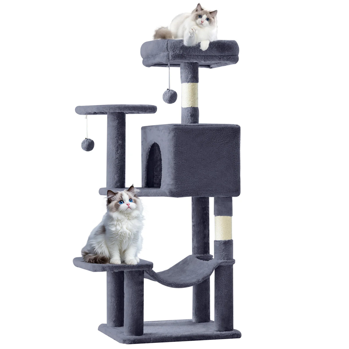 MCQ Premium Tiered Cat Tree Featuring Natural Sisal Scratching Posts