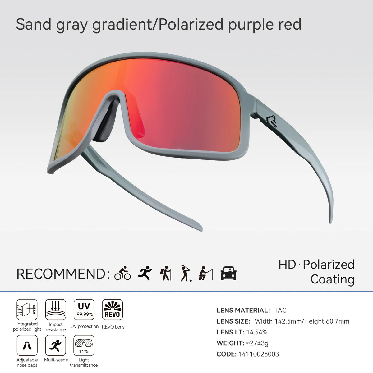 Rockbros Polarized Cycling Sunglasses UV400 Outdoor Sports Eyewear